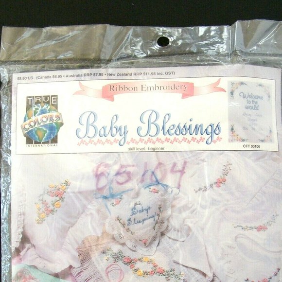 True Colors Ribbon Embroidery Baby Blessings Welcome To The World NEW OPEN PKG - Picture 6 of 12
